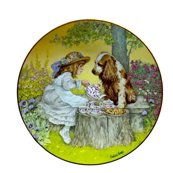 Vintage The Hamilton Collection 8" Picture Plate Tea for two - Picture 1 of 2